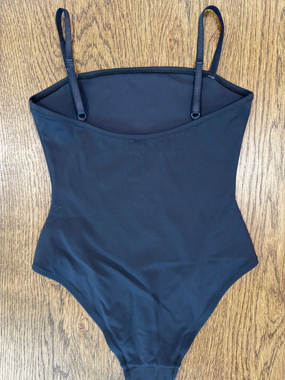 SKIMS Black Square Neck One-Piece Swimsuit